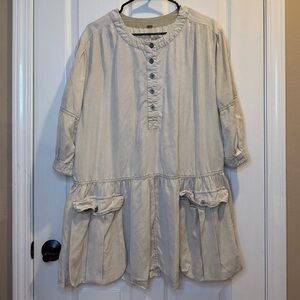 Free People Beige Safari Ultra Soft Oversized Dress Size XS
